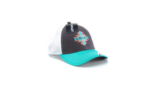 Load image into Gallery viewer, ARIAT Women's Aztec Name Mesh Snap Back Cap, Grey, Turquoise, Coral, One Size | 701340580848