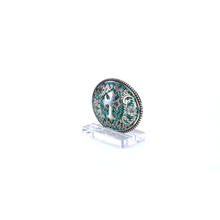 Load image into Gallery viewer, Nocona Belt Co. Women's 37914 Ladies Silver Buckle w/Cross Chips Turquoise | 701340419605