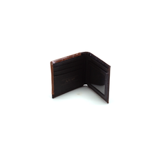 Load image into Gallery viewer, Ariat Men's Distressed Corner Over Circle Bi-fold Wallet, tan, One Size