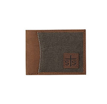 Load image into Gallery viewer, STS Ranchwear Men's Western Style Casual Everyday Foreman Dark Canvas Collection Bifold II Wallet, Brown
