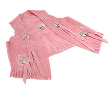 Load image into Gallery viewer, M & F Western Girls' Faux Suede Cowgirl Vest Pink Large