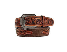 Load image into Gallery viewer, 3D Men's Floral Tabs Concho Belt
