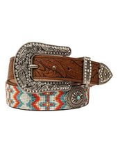 Load image into Gallery viewer, Angel Ranch Western Belt Womens Beaded Overlay Round Concho D140003097