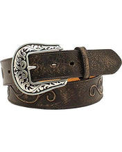 Load image into Gallery viewer, Nocona Women's Raised Scroll Design Belt, Black, XL