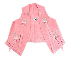 Load image into Gallery viewer, M & F Western Girls' Faux Suede Cowgirl Vest Pink Large