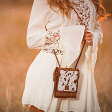 Load image into Gallery viewer, STS Ranchwear Euro Durable Leather Brown Casual Crossbody Bag with Shoulder Strap, Multi Cowhide