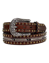 Load image into Gallery viewer, ARIAT Western Belt Womens Snake Skin Print Studs Brown A1590002