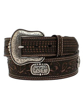 Load image into Gallery viewer, M & F Western Men's And Tooled Basketweave Contrast Stitch Belt