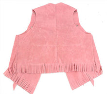 Load image into Gallery viewer, M & F Western Girls' Faux Suede Cowgirl Vest Pink Medium