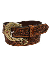 Load image into Gallery viewer, Ariat Ladies Sunflower Concho Belt Brown Leather