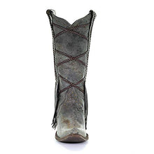 Load image into Gallery viewer, Corral Women's Brittney Blue/Brown Braiding & Fringe Snip Toe Cowboy Boots, 6.5 Medium