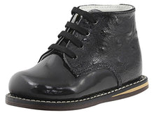 Load image into Gallery viewer, Josmo Infant/Toddler Boy's First Walker Black Ostrich Lace Up Oxfords Shoes