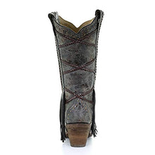 Load image into Gallery viewer, Corral Women's Brittney Blue/Brown Braiding & Fringe Snip Toe Cowboy Boots, 6.5 Medium
