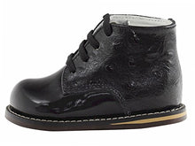 Load image into Gallery viewer, Josmo Infant/Toddler Boy's First Walker Black Ostrich Lace Up Oxfords Shoes