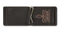 Load image into Gallery viewer, ARIAT MONEY CLIP WALLET AMERICAN FLAG EMBROIDERED AGED BARK