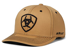 Load image into Gallery viewer, ARIAT Men's Flexfit 110 Shield Logo Snapback, Tan