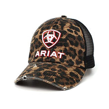 Load image into Gallery viewer, ARIAT Women's Black Leopard Ponyflo Cap with Velcro Closure