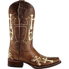 Load image into Gallery viewer, Corral Boots Women's Cross Embroidery Square Toe Boots