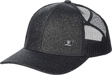 Load image into Gallery viewer, ARIAT Women's Offset Logo Glitter Messy Bun Snapback Cap