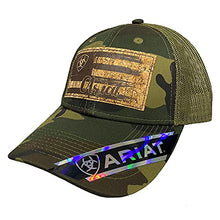 Load image into Gallery viewer, ARIAT Women’s Hat Baseball Cap Logo Mesh Flag Cork Patch Logo Camo