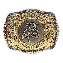 Load image into Gallery viewer, 4 1/2 in X 3 1/4 in Crumrine Western Mens Belt Buckle Bucking Bronco