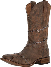 Load image into Gallery viewer, Corral Mn Brown Woven Sq. Toe ,Size 7