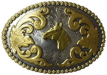 Load image into Gallery viewer, Nocona Men's 2-Tone Horse Head Oval Buckle