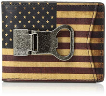 Load image into Gallery viewer, Nocona Belt Co. Unisex-Adult's Nocona Vintage Flag Bottle Clip Wallet, multi/color