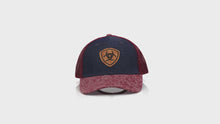 Load and play video in Gallery viewer, ARIAT Ladies Heather and Cork Patch Denim/Red Adjustable Snapback Hat | 701340669291
