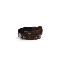 Load image into Gallery viewer, Ariat Women's Floral Stitch Berry Concho Belt, Brown, Large | 701340483545