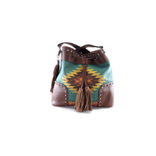 Load image into Gallery viewer, Blazin Roxx Women's Zapotec Southwestern Print Drawstring Bucket Bag Brown One Size | 701340573437