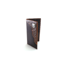 Load image into Gallery viewer, ARIAT Men's Distressed Corner Over Circle Rodeo Wallet | 701340579477