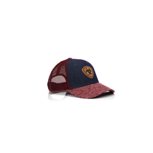Load image into Gallery viewer, ARIAT Ladies Heather and Cork Patch Denim/Red Adjustable Snapback Hat | 701340669291