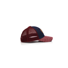 Load image into Gallery viewer, ARIAT Ladies Heather and Cork Patch Denim/Red Adjustable Snapback Hat | 701340669291