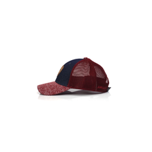 Load image into Gallery viewer, ARIAT Ladies Heather and Cork Patch Denim/Red Adjustable Snapback Hat | 701340669291