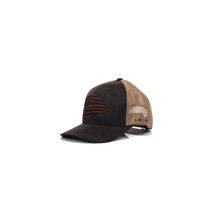 Load image into Gallery viewer, ARIAT Men's Embroidered Flag Snapback Cap, Brown | 701340669406
