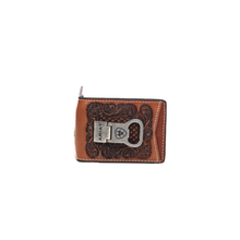 Load image into Gallery viewer, Ariat Men's Floral Embossed Bifold Money Clip Wallet A3544408