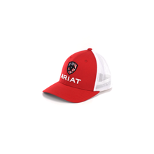 Load image into Gallery viewer, ARIAT Men's Red Flexfit USA Shield Logo Cap | 701340708839