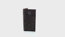 Load and play video in Gallery viewer, ARIAT Men's Boot-Embroidery Rodeo Tan Wallet | 701340484771