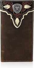 Load image into Gallery viewer, Ariat Men's Dark Distressed Trim Shield Rodeo Western Wallet --|-- 19655