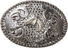 Load image into Gallery viewer, Nocona Boots Womens MF Horse with Rhinestones Oval Buckle Silver --|-- 18415