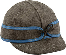 Load image into Gallery viewer, Stormy Kromer The Lil' Kromer Benchwarmer Cap - Children's Winter Wool Hat with Ear Flap Blue/Gray --|-- 249