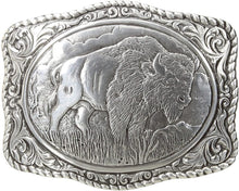 Load image into Gallery viewer, Nocona Men's Crumrine Silver Bison Scaloped Buckle, One Size --|-- 1365