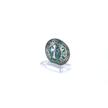 Load image into Gallery viewer, Nocona Belt Co. Women&#39;s 37914 Ladies Silver Buckle w/Cross Chips Turquoise | 701340419605

