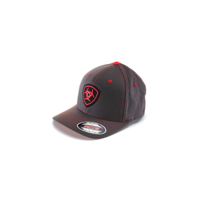 Ariat Men's Flex Fit Hat, Gray, Small/Medium | 701340517721