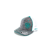 Load image into Gallery viewer, ARIAT Men&#39;s Heather Teal Mesh Cap, Gray, OSFM | 701340585331
