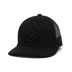 ARIAT Men's Black Shield Snapback Shield Logo Cap