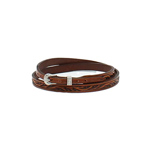 Twister Leather Floral Tooled Hatband, Tan