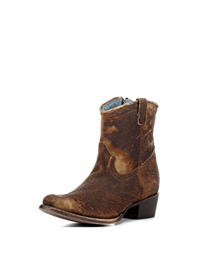 Corral Boots Womens Tan Lamb Abstract Shortie Cowgirl Boots 9.5 Chocolate