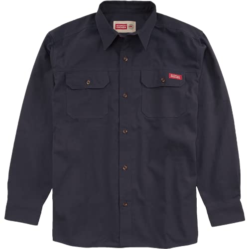 Stormy Kromer The Twill Shirt - Men's Long Sleeve Button Down Shirt with Cotton Twill Navy